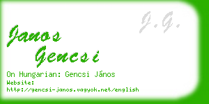 janos gencsi business card